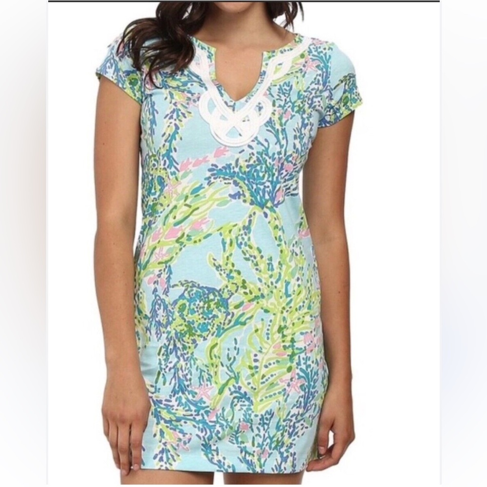 Lilly Pulitzer Brewster Dress in Skye Blue Heaven Jersey Knit size XS